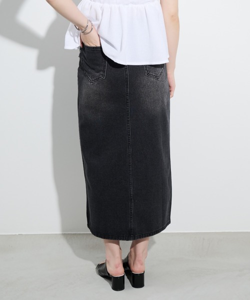 paravion（パラビオン）の「デニムロングスカート/S.Mサイズ展開あり（デニムスカート・レディース・ブラック/ブルー・SMALL/MEDIUM）」の11枚目の写真
