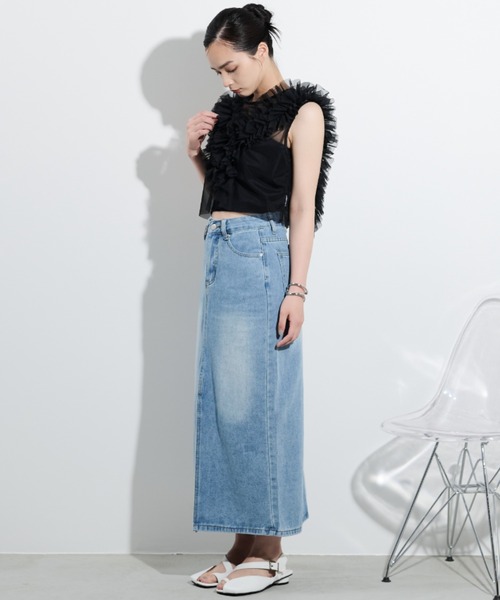paravion（パラビオン）の「デニムロングスカート/S.Mサイズ展開あり