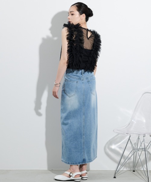 paravion（パラビオン）の「デニムロングスカート/S.Mサイズ展開あり（デニムスカート・レディース・ブラック/ブルー・SMALL/MEDIUM）」の18枚目の写真