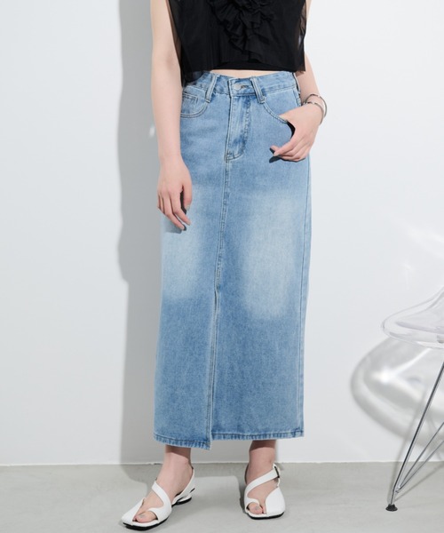 paravion（パラビオン）の「デニムロングスカート/S.Mサイズ展開あり（デニムスカート・レディース・ブラック/ブルー・SMALL/MEDIUM）」の19枚目の写真