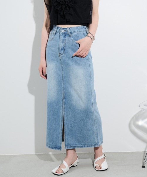 paravion（パラビオン）の「デニムロングスカート/S.Mサイズ展開あり（デニムスカート・レディース・ブラック/ブルー・SMALL/MEDIUM）」の20枚目の写真