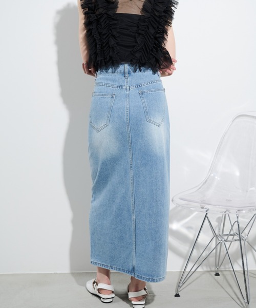 paravion（パラビオン）の「デニムロングスカート/S.Mサイズ展開あり（デニムスカート・レディース・ブラック/ブルー・SMALL/MEDIUM）」の21枚目の写真