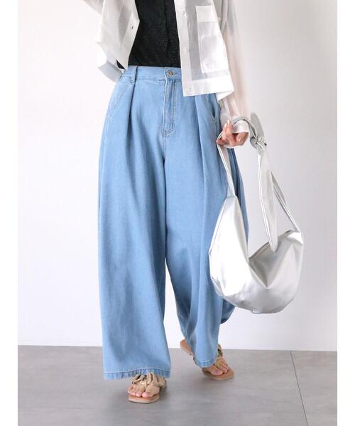 ehka sopo(エヘカソポ)の「サイドタックデニムパンツ(デニムパンツ・レディース・ブルー/グレー/サックスブルー・F)」の17枚目の写真