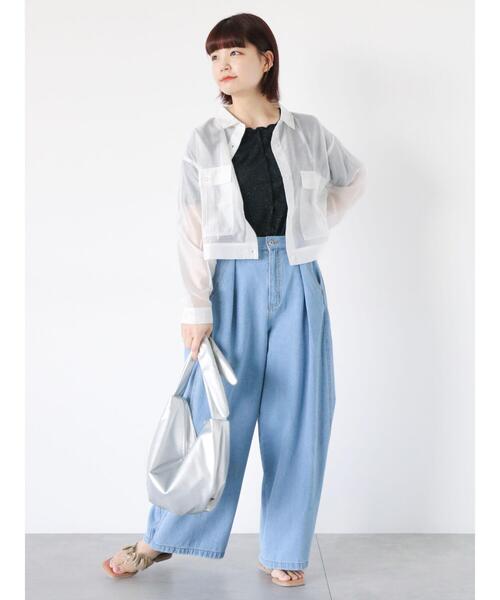 ehka sopo(エヘカソポ)の「サイドタックデニムパンツ(デニムパンツ・レディース・ブルー/グレー/サックスブルー・F)」の19枚目の写真