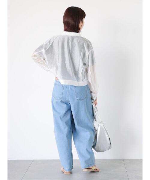 ehka sopo(エヘカソポ)の「サイドタックデニムパンツ(デニムパンツ・レディース・ブルー/グレー/サックスブルー・F)」の20枚目の写真