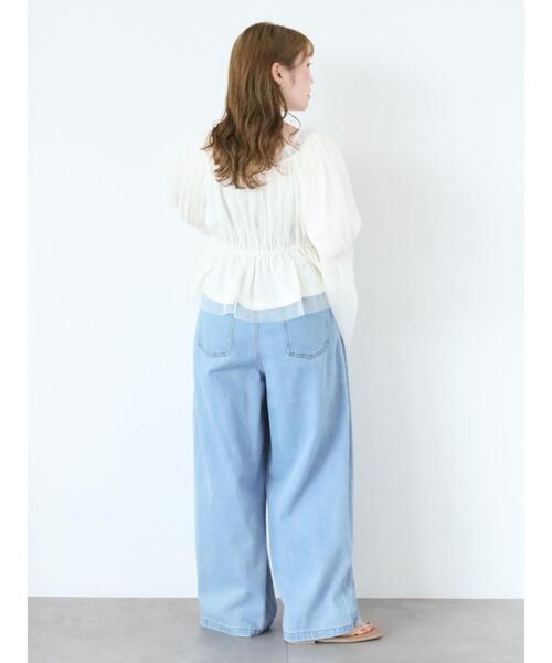 ehka sopo(エヘカソポ)の「サイドタックデニムパンツ(デニムパンツ・レディース・ブルー/グレー/サックスブルー・F)」の11枚目の写真