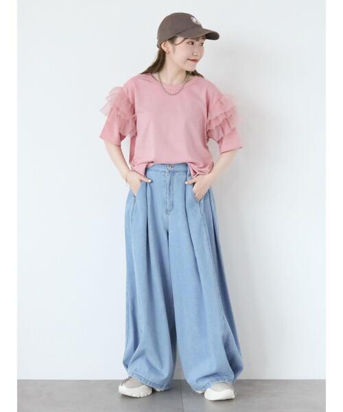 ehka sopo(エヘカソポ)の「サイドタックデニムパンツ(デニムパンツ・レディース・ブルー/グレー/サックスブルー・F)」の12枚目の写真