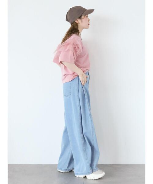 ehka sopo(エヘカソポ)の「サイドタックデニムパンツ(デニムパンツ・レディース・ブルー/グレー/サックスブルー・F)」の13枚目の写真