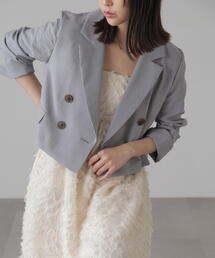 気流染めショート丈ダブルジャケット