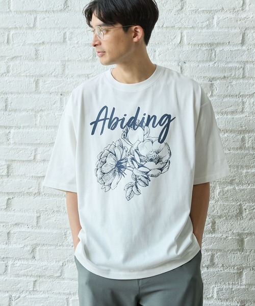 LAKOLE（ラコレ）の「ラインフラワープリントＴ / 122077（Tシャツ/カットソー・メンズ・ホワイト/ブラック/ブルー・X-LARGE/LARGE/MEDIUM）」の2枚目の写真