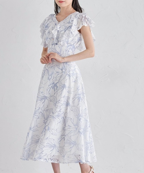 tocco closet(トッコ クローゼット)の「【S・Mサイズ展開】フラワーチェックレースラッフルフリルブラウス(シャツ/ブラウス・レディース・ピンク/オフホワイト/ブルー・M/S)」の11枚目の写真