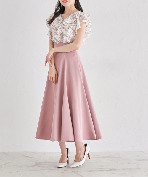 tocco closet(トッコ クローゼット)の「【S・Mサイズ展開】フラワーチェックレースラッフルフリルブラウス(シャツ/ブラウス・レディース・ピンク/オフホワイト/ブルー・M/S)」の17枚目の写真