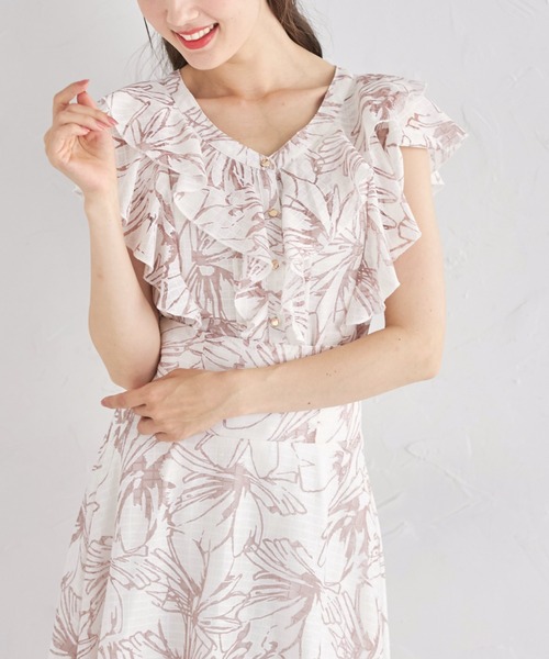 tocco closet(トッコ クローゼット)の「【S・Mサイズ展開】フラワーチェックレースラッフルフリルブラウス(シャツ/ブラウス・レディース・ピンク/オフホワイト/ブルー・M/S)」の20枚目の写真