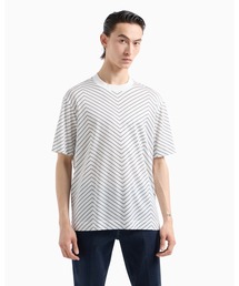 EMPORIO ARMANI | 【エンポリオ アルマーニ】ASV Tシャツ リヨセル混紡ジャージー マクロシェブロンプリント＆マイクロイーグル(Tシャツ/カットソー)