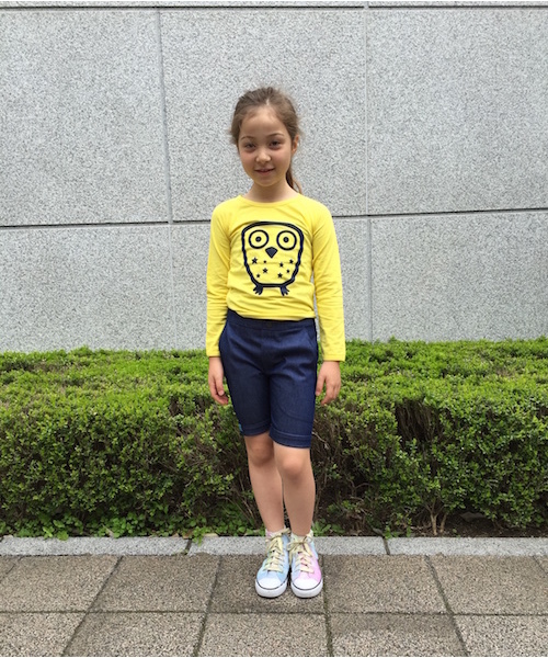 こどまーく(コドマーク)の「オウルプリント長袖Tシャツ(Tシャツ/カットソー・キッズ・イエロー/ターコイズブルー・6-8Y/4Y/1Y/2Y/3Y)」の8枚目の写真