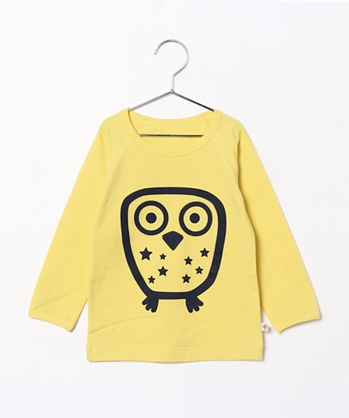 こどまーく(コドマーク)の「オウルプリント長袖Tシャツ(Tシャツ/カットソー・キッズ・イエロー/ターコイズブルー・6-8Y/4Y/1Y/2Y/3Y)」の9枚目の写真