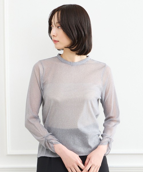 【美品】AIMER エメ　プチハイネックラメトップス セール】プチハイネックラメトップス（Tシャツ/カットソー