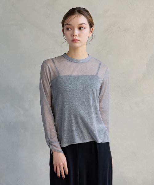 AIMER（エメ）の「プチハイネックラメトップス（Tシャツ/カットソー・レディース・ゴールド/シルバー・MEDIUM/LARGE）」の8枚目の写真