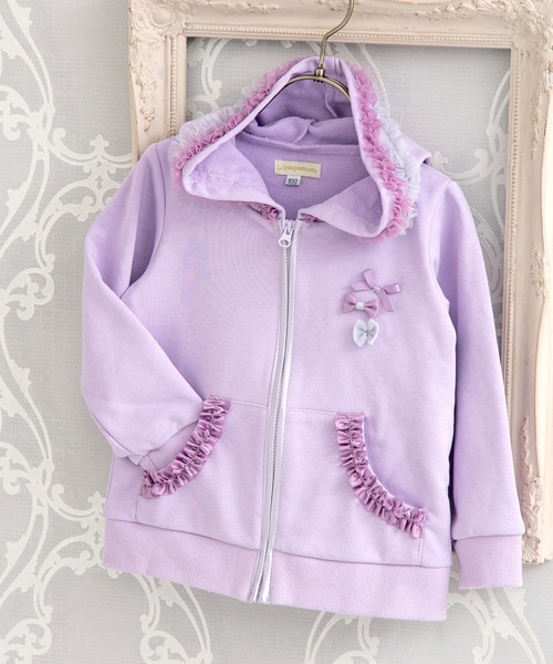 リボンパレードフリルパーカー(80-130cm)（パーカー）｜panpantutu（パンパンチュチュ）