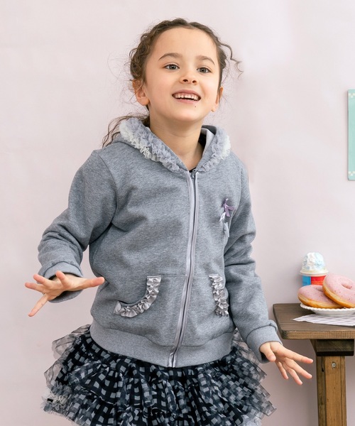 リボンパレードフリルパーカー(80-130cm)（パーカー）｜panpantutu（パンパンチュチュ）