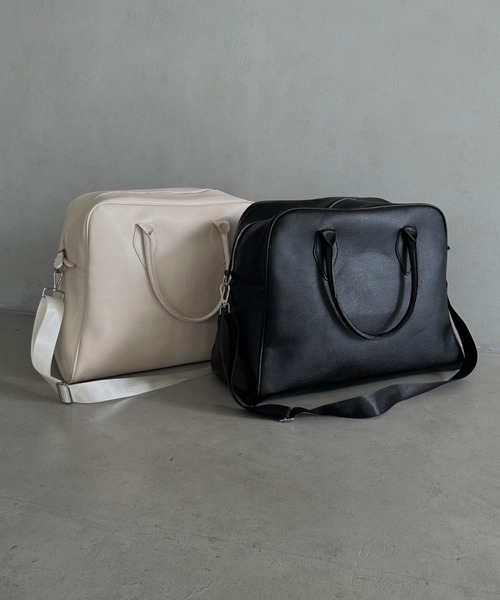 ブラック合成皮革ボストンバッグ 楽天市場】ボストンバッグ メンズ PUレザー 2WAY【 送料無料