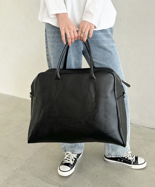セール】合成皮革 大容量トラベルバッグ ボストンバッグ（ボストン