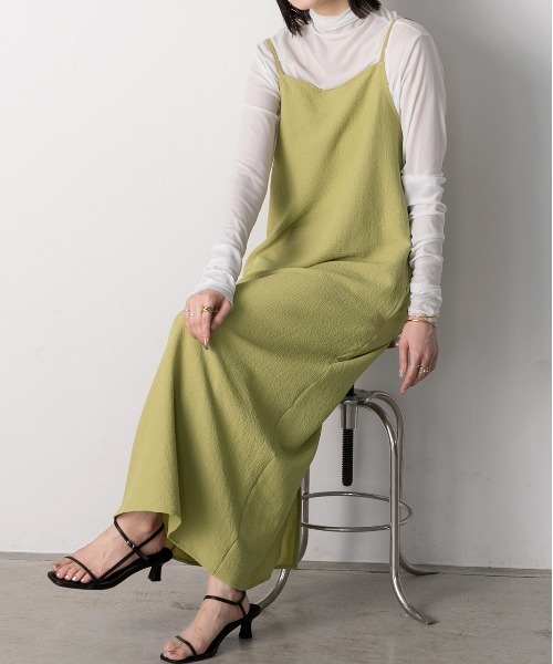 ad thie(アドティエ)の「Iラインシルエット マキシキャミワンピース(ワンピース・レディース・ブラック/オフホワイト/ライトグリーン・FREE)」の1枚目の写真