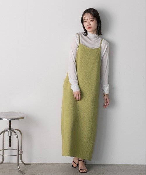 ad thie(アドティエ)の「Iラインシルエット マキシキャミワンピース(ワンピース・レディース・ブラック/オフホワイト/ライトグリーン・FREE)」の22枚目の写真