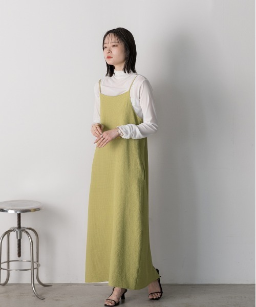 ad thie(アドティエ)の「Iラインシルエット マキシキャミワンピース(ワンピース・レディース・ブラック/オフホワイト/ライトグリーン・FREE)」の11枚目の写真