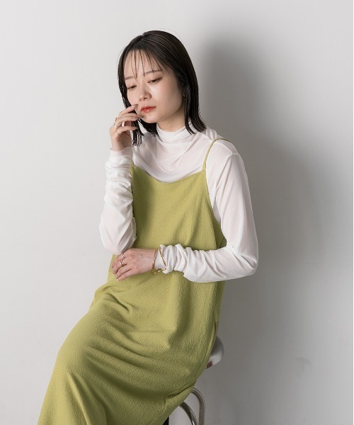 ad thie(アドティエ)の「Iラインシルエット マキシキャミワンピース(ワンピース・レディース・ブラック/オフホワイト/ライトグリーン・FREE)」の15枚目の写真