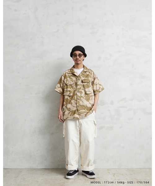 MILITARY(ミリタリー)の「WAIPER.inc 実物 新品 デッドストック イギリス軍 リメイク TROPICAL COMBAT S/S シャツ(シャツ/ブラウス・メンズ・ブラウン系カモフラージュ・1/4/6/8/9/5/7)」の5枚目の写真