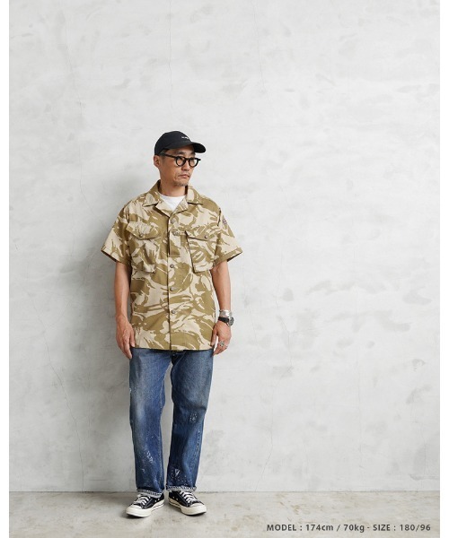 MILITARY(ミリタリー)の「WAIPER.inc 実物 新品 デッドストック イギリス軍 リメイク TROPICAL COMBAT S/S シャツ(シャツ/ブラウス・メンズ・ブラウン系カモフラージュ・1/4/6/8/9/5/7)」の3枚目の写真