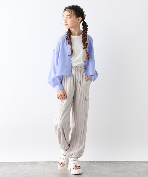 GLOBAL WORK（グローバルワーク）の「タンクセット肩あきシアーシャツ/130976（シャツ/ブラウス・キッズ・オフホワイト/サックスブルー・130cm/140cm/150cm/160cm）」の11枚目の写真