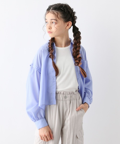 GLOBAL WORK（グローバルワーク）の「タンクセット肩あきシアーシャツ/130976（シャツ/ブラウス・キッズ・オフホワイト/サックスブルー・130cm/140cm/150cm/160cm）」の13枚目の写真