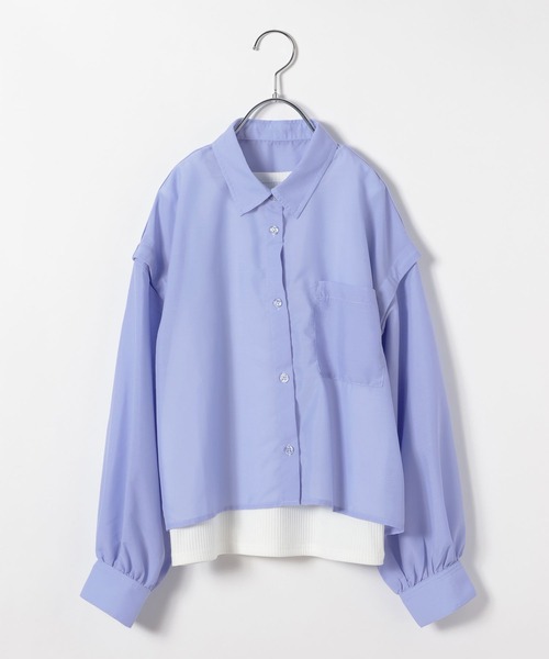 GLOBAL WORK（グローバルワーク）の「タンクセット肩あきシアーシャツ/130976（シャツ/ブラウス・キッズ・オフホワイト/サックスブルー・130cm/140cm/150cm/160cm）」の16枚目の写真