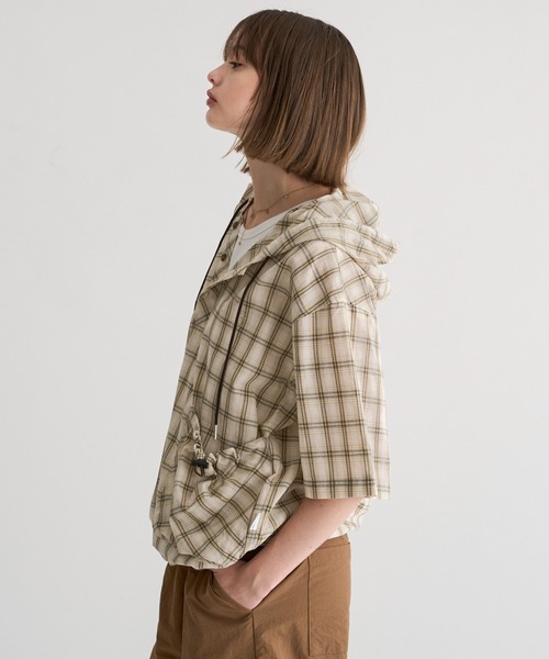 WISH FOR EVER（ウィッシュフォーエバー）の「DRAWCODE HOOD SHIRT/ドローコードフードシャツ（シャツ/ブラウス・メンズ・ベージュ/ブラウン/ネイビー・MEDIUM/LARGE）」の14枚目の写真