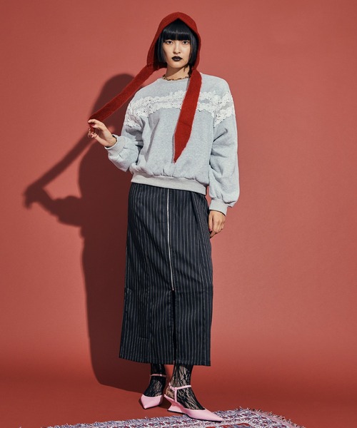uyu.(ウユ)の「フロントジップストライプキャミワンピース【uyu./ウユ】(ワンピース・レディース・ブラック/グレー/ネイビー・FREE)」の17枚目の写真
