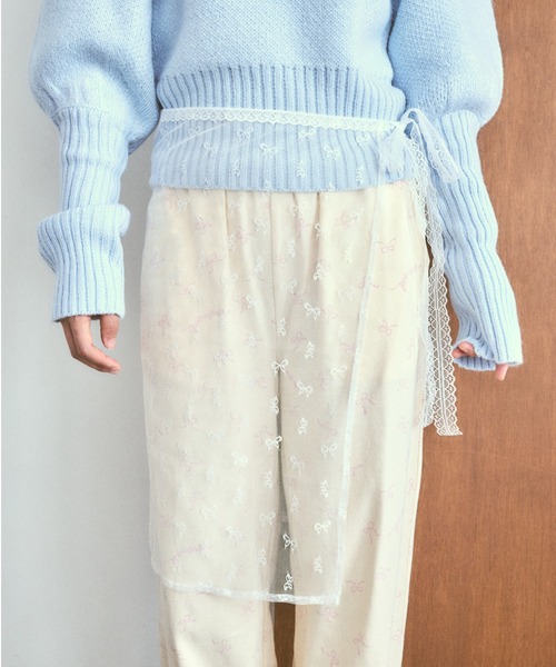 poiregnee（ポワニェ）の「［select］レースラップスカート（スカート・レディース・ブラック/ホワイト・FREE）」の3枚目の写真