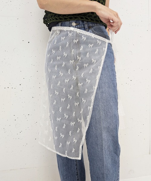 poiregnee（ポワニェ）の「［select］レースラップスカート（スカート・レディース・ブラック/ホワイト・FREE）」の7枚目の写真