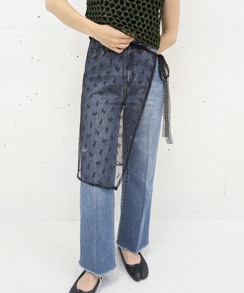 poiregnee（ポワニェ）の「［select］レースラップスカート（スカート・レディース・ブラック/ホワイト・FREE）」の8枚目の写真