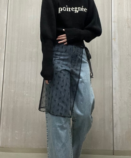 poiregnee（ポワニェ）の「［select］レースラップスカート（スカート・レディース・ブラック/ホワイト・FREE）」の11枚目の写真