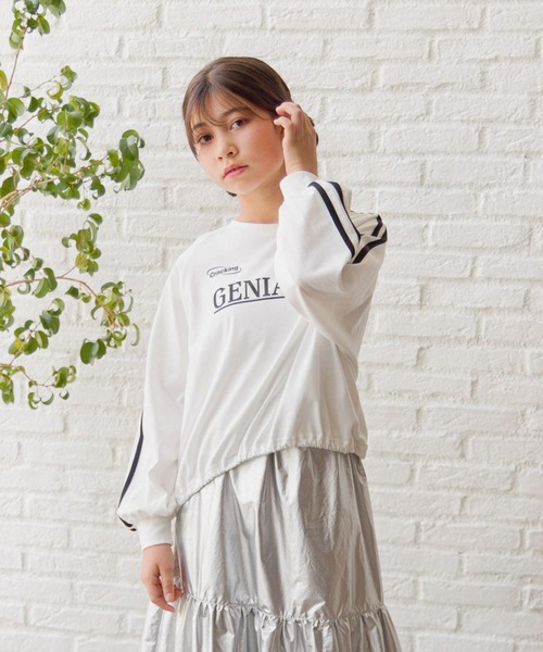 GLOBAL WORK（グローバルワーク）の「ヘビロッTEEドロスト長袖/132537（Tシャツ/カットソー・キッズ・ブラック/オフホワイト/ホワイト系その他/ブラック系その他・130cm/140cm/150cm/160cm）」の4枚目の写真