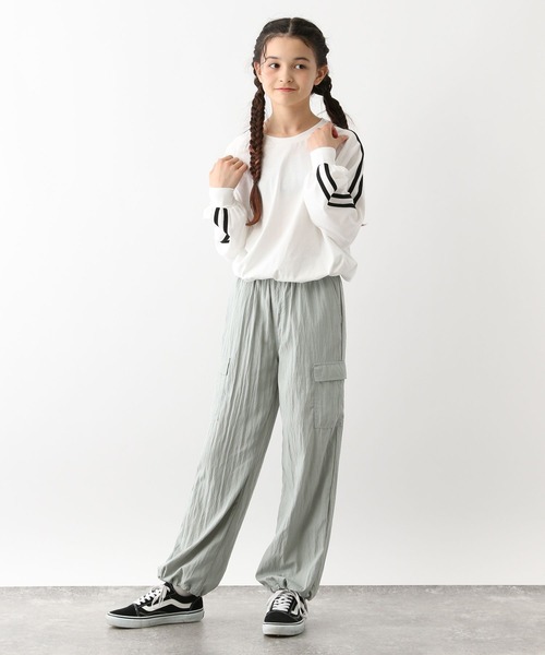 GLOBAL WORK（グローバルワーク）の「ヘビロッTEEドロスト長袖/132537（Tシャツ/カットソー・キッズ・ブラック/オフホワイト/ホワイト系その他/ブラック系その他・130cm/140cm/150cm/160cm）」の15枚目の写真