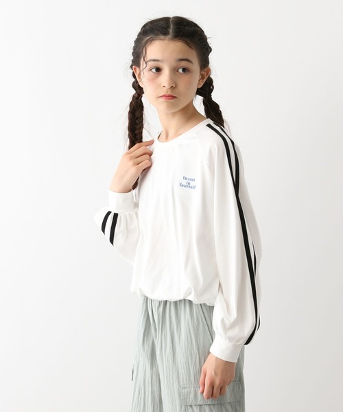 GLOBAL WORK（グローバルワーク）の「ヘビロッTEEドロスト長袖/132537（Tシャツ/カットソー・キッズ・ブラック/オフホワイト/ホワイト系その他/ブラック系その他・130cm/140cm/150cm/160cm）」の14枚目の写真