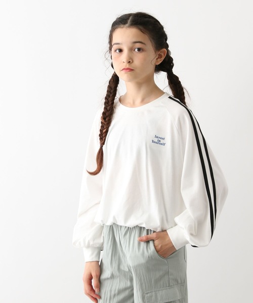 GLOBAL WORK（グローバルワーク）の「ヘビロッTEEドロスト長袖/132537（Tシャツ/カットソー・キッズ・ブラック/オフホワイト/ホワイト系その他/ブラック系その他・130cm/140cm/150cm/160cm）」の13枚目の写真