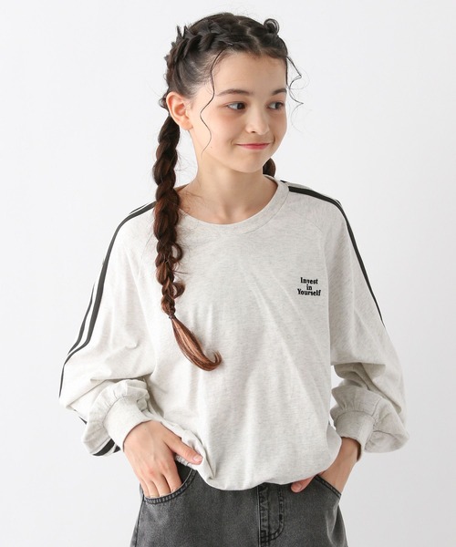 GLOBAL WORK（グローバルワーク）の「ヘビロッTEEドロスト長袖/132537（Tシャツ/カットソー・キッズ・ブラック/オフホワイト/ホワイト系その他/ブラック系その他・130cm/140cm/150cm/160cm）」の6枚目の写真
