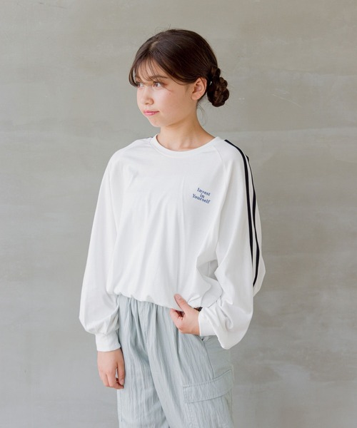 GLOBAL WORK（グローバルワーク）の「ヘビロッTEEドロスト長袖/132537（Tシャツ/カットソー・キッズ・ブラック/オフホワイト/ホワイト系その他/ブラック系その他・130cm/140cm/150cm/160cm）」の19枚目の写真