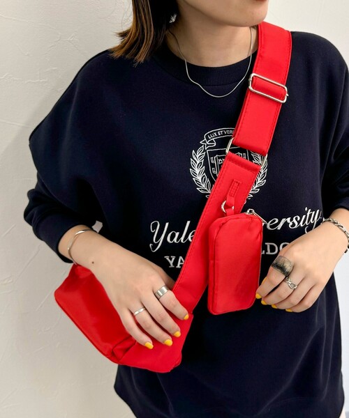 fredy emue（フレディエミュ）の「ツイルクロスボックスショルダーバッグ（ショルダーバッグ・レディース・レッド/ブラック・FREE）」の4枚目の写真
