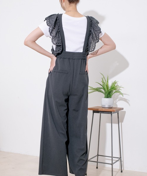 Jayro(ジャイロ)の「スカラップ刺繍サスオールインワン(つなぎ/オールインワン・レディース・グレー/ブラック/サックスブルー・M)」の7枚目の写真