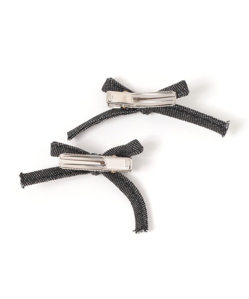 niko and...（ニコアンド）の「デニムリボンクリップ[tiny tiny(ティニーティニー)]（バレッタ/ヘアクリップ・レディース・ブラック/インディゴブルー・0）」の3枚目の写真